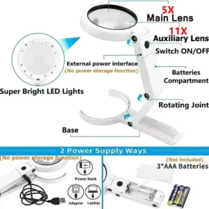 LED Magnifying Glass with Stand